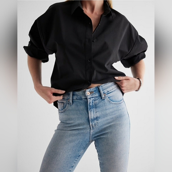 Express High Rise Light Wash Skinny Jeans - Size 2R - Picture 2 of 12